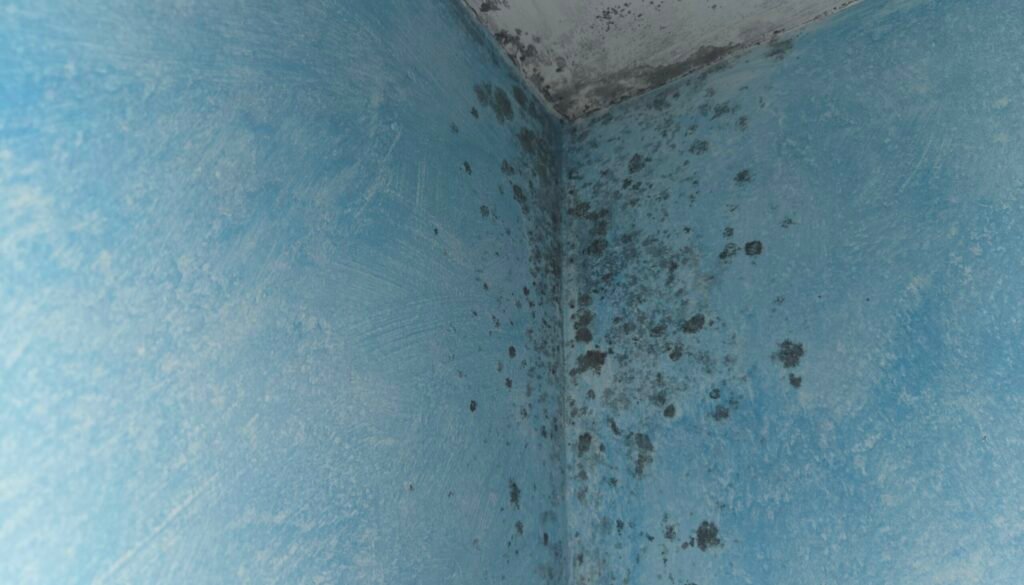 Pared de una casa con síntomas de humedad por condensación