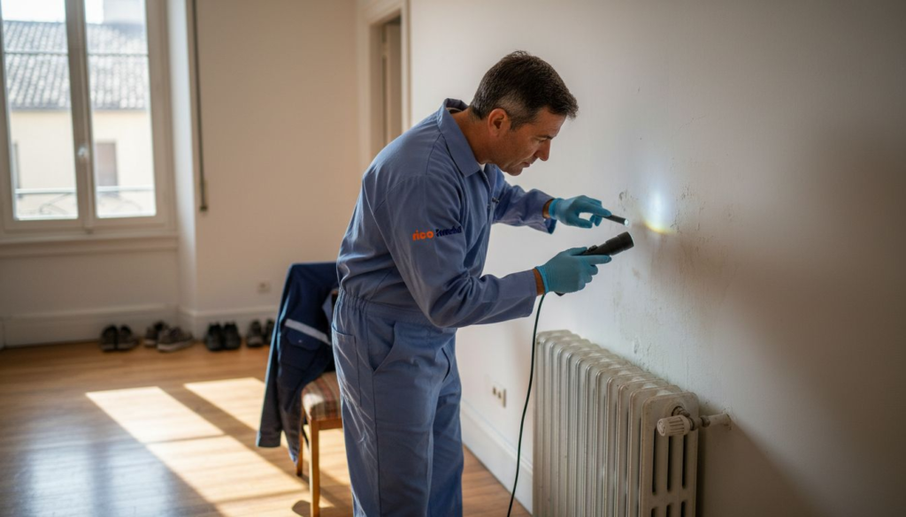Especialista revisando problemas de humedad en una vivienda en España