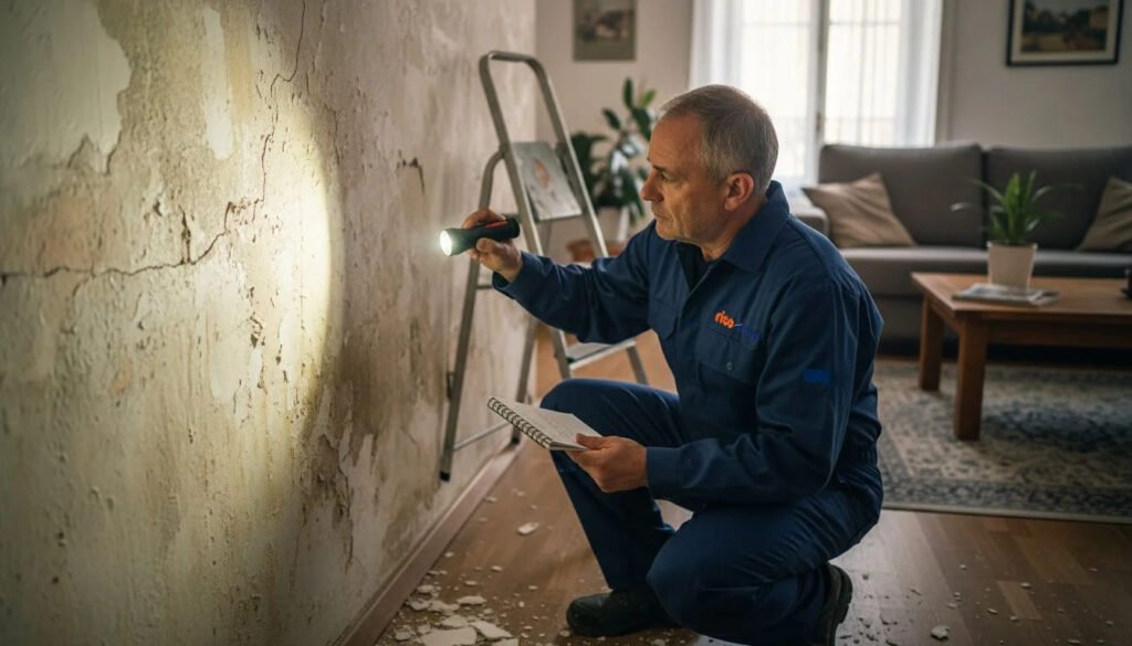 Proceso profesional de reparación de humedad paso a paso