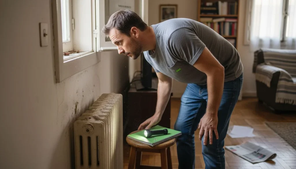 Técnico observa humedad para seguir los pasos correctos